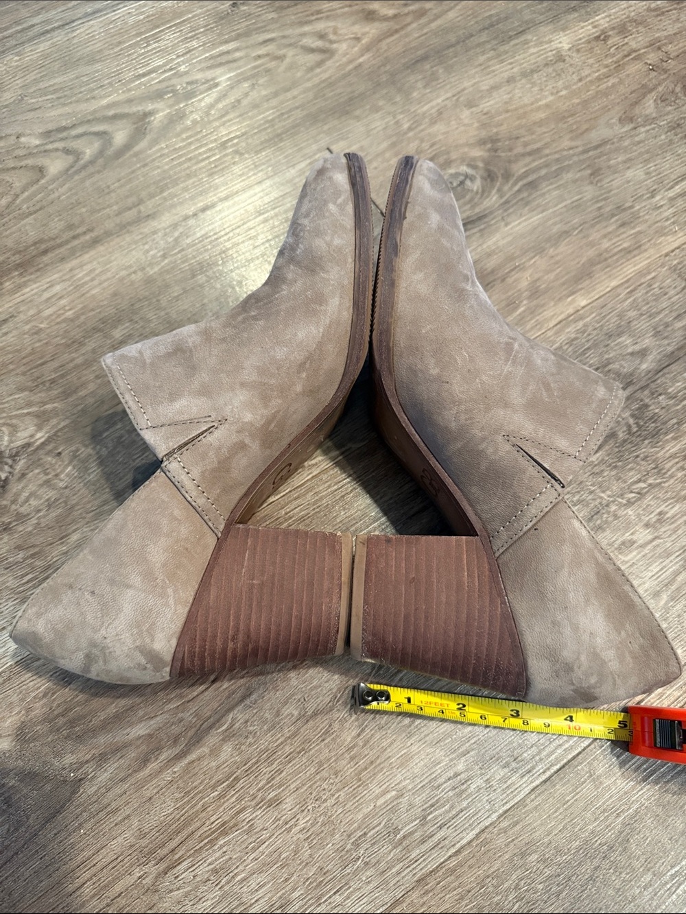 Gianni Bini Drive-In Tan Suede Block Heel Booties Size 9 - Picture 5 of 7